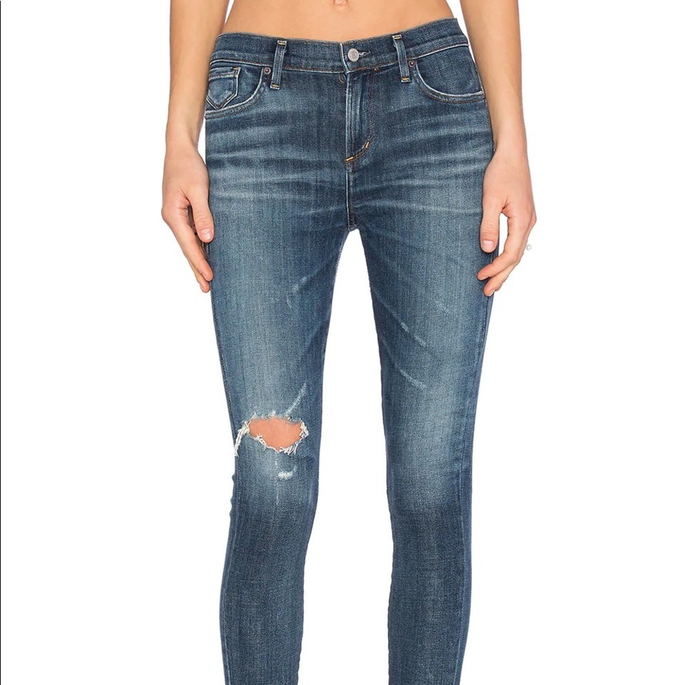 AGOLDE Sophie Crop Distressed Jeans sz 29 EUC